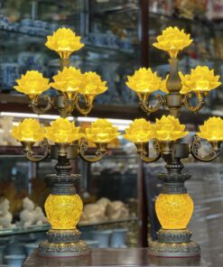 Đèn Thờ Hoa Sen 7 Bông Lưu Ly Tịch Chiếu
