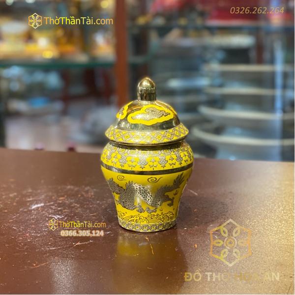 Chóe Thờ Sứ Men Vàng Kim Sa