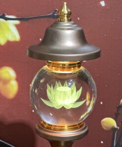 Đèn Thờ 1 Bông Chóp Cầu Hoa Sen Thân Nâu