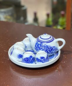 Bộ Âm Chén Trà Thờ Men Lam
