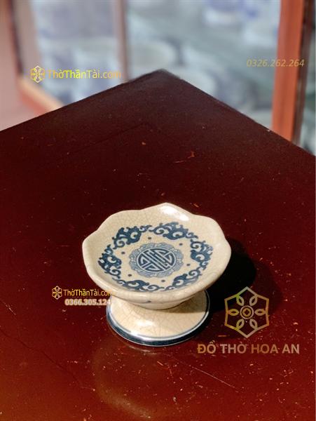 Chân Nến Thờ Men Rạn Vẽ