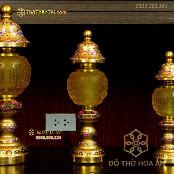 Đèn Thờ Chóp Gấm Lưu Ly