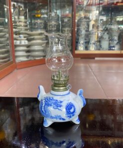 Đèn Dầu 3 Chân Men Lam