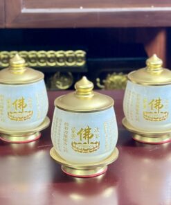 Chóe Thờ Lưu Ly Trắng Bọc Đồng