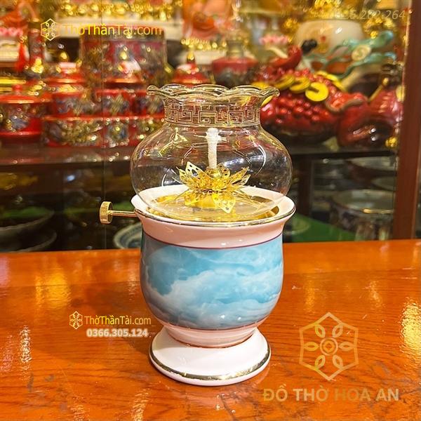 Đèn Dầu Vân Đá Xanh