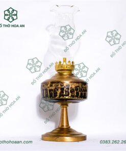 Đèn Dầu Đồng Hun Chân Ngắn