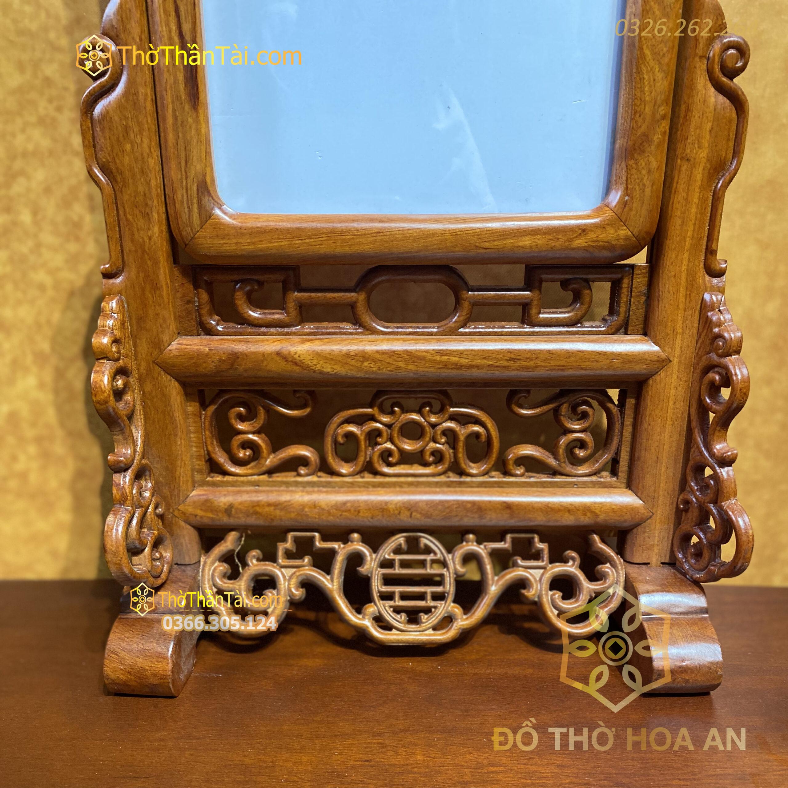 Khung Ảnh Gỗ Hương Chạm Dơi Cao Cấp Kích Thước 20cm x 30cm