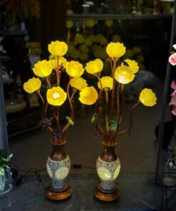 Đèn Thờ Hoa Sen 7 Bông Lưu Ly Thân Sứ Đuôi Cá