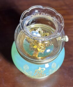 Đèn Dầu Lưu Ly Xanh Bọc Đồng