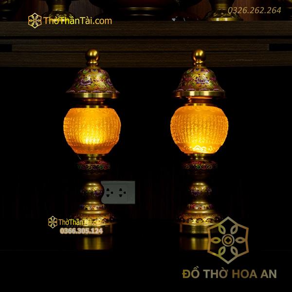 Đèn Thờ Chóp Gấm Lưu Ly