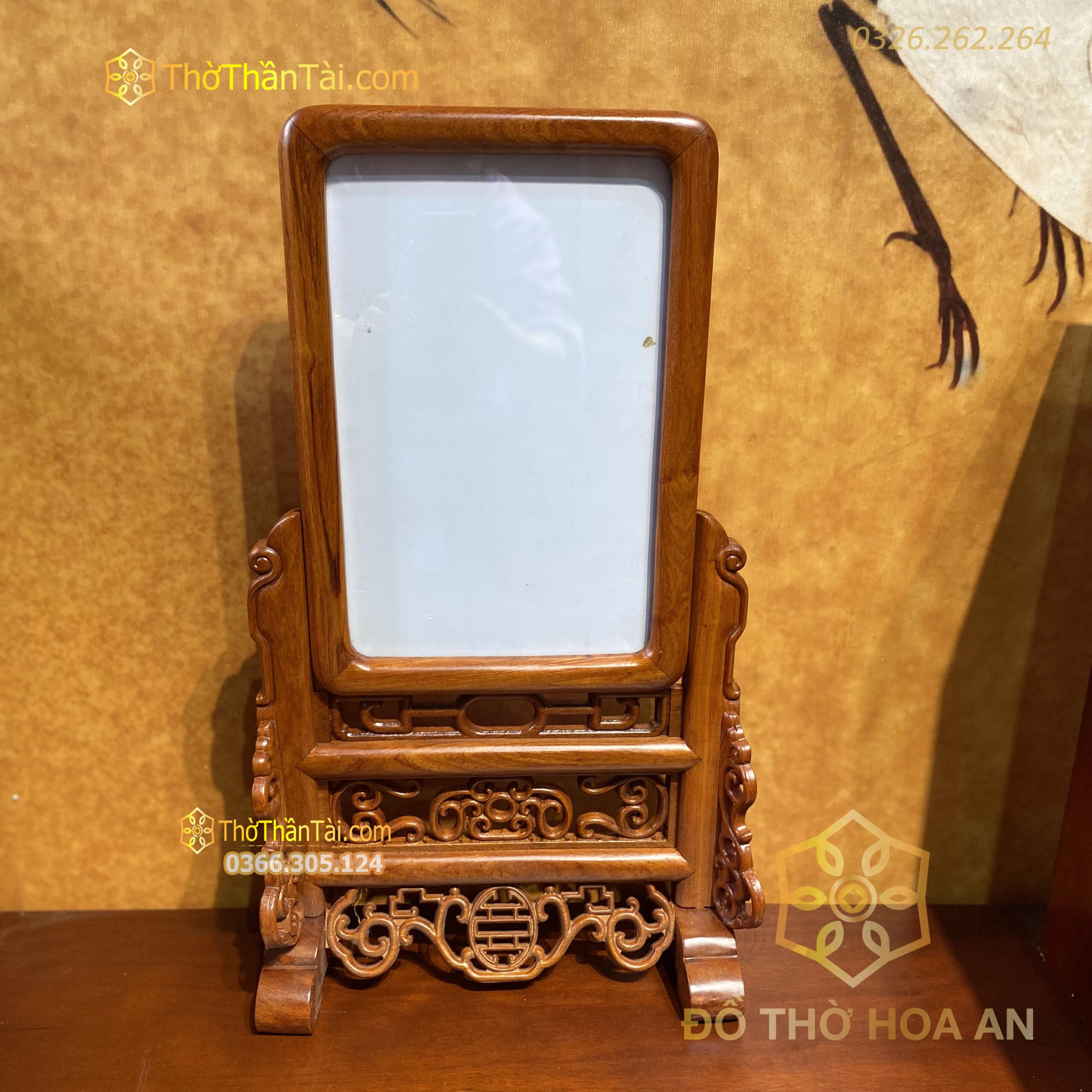 Khung Ảnh Gỗ Hương Chạm Dơi Cao Cấp Kích Thước 20cm x 30cm
