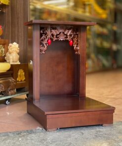 Bàn Thờ Thần Tài Thổ Địa Gỗ Công Nghiệp Mái Bằng Màu Nâu