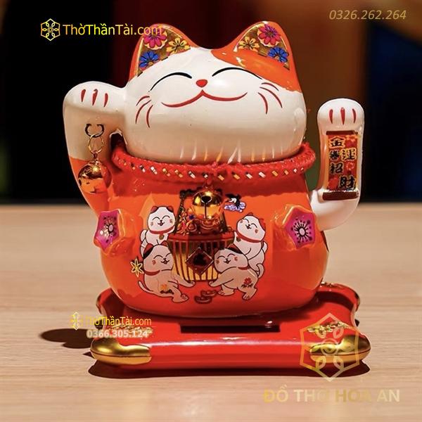 Mèo Thần Tài Vẫy Tay Năng Lượng Cao 14cm