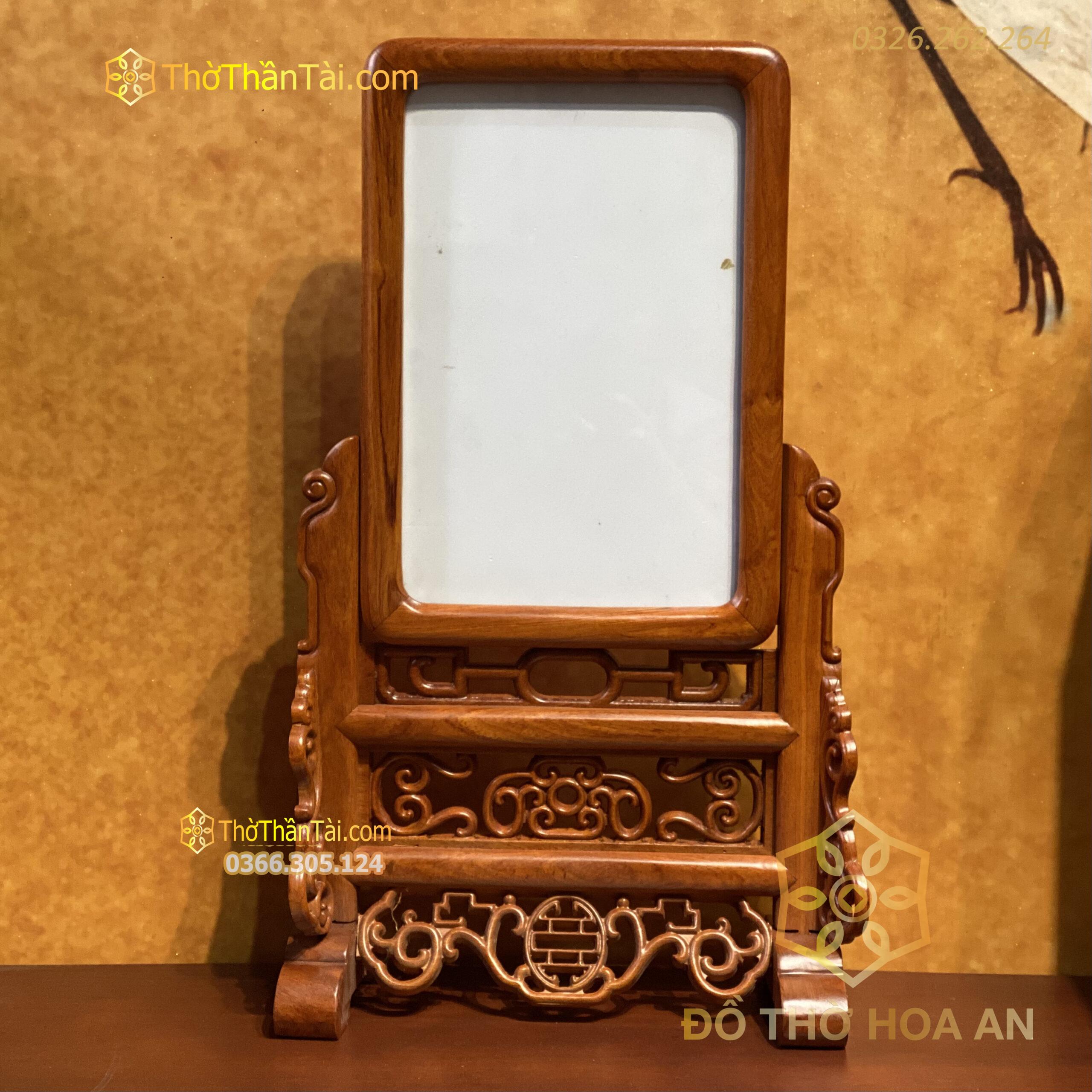 Khung Ảnh Gỗ Hương Chạm Dơi Cao Cấp Kích Thước 20cm x 30cm