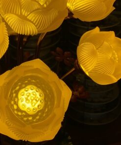 Đèn Thờ Hoa Sen 9 Bông Lưu Ly Thân Sứ Đuôi Cá