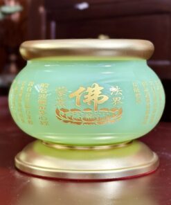 Bát Hương Lưu Ly Xanh Bọc Đồng