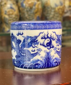 Bát Hương Rồng Chầu Nguyệt Men Lam