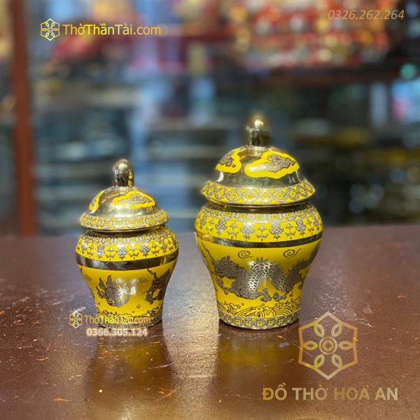 Chóe Thờ Sứ Men Vàng Kim Sa