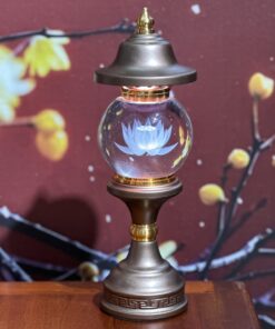 Đèn Thờ 1 Bông Chóp Cầu Hoa Sen Thân Nâu