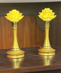 Đèn Thờ Hoa Sen 1 Bông Lưu Ly Thân Hợp Kim