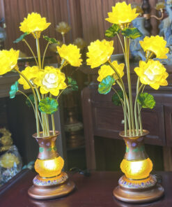 Đèn Thờ Hoa Sen 5 Bông Lưu Ly Linh Quang