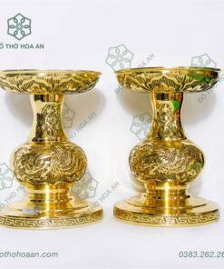 Chân Nến Đồng Thờ Rồng Phượng