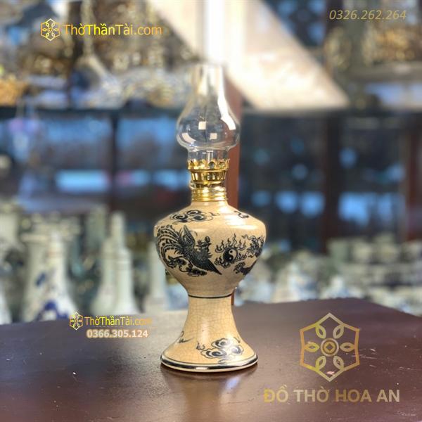 Đèn Dầu Men Rạn Vẽ