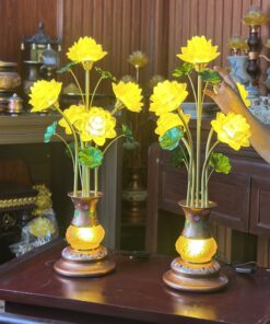 Đèn Thờ Hoa Sen 5 Bông Lưu Ly Linh Quang