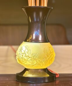 Đèn Thờ 5 Bông Lưu Ly Ngọc Nổi Thân Đen