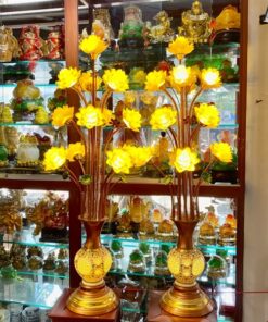 Đèn Thờ Hoa Sen 13 Bông Lưu Ly Thân Sứ