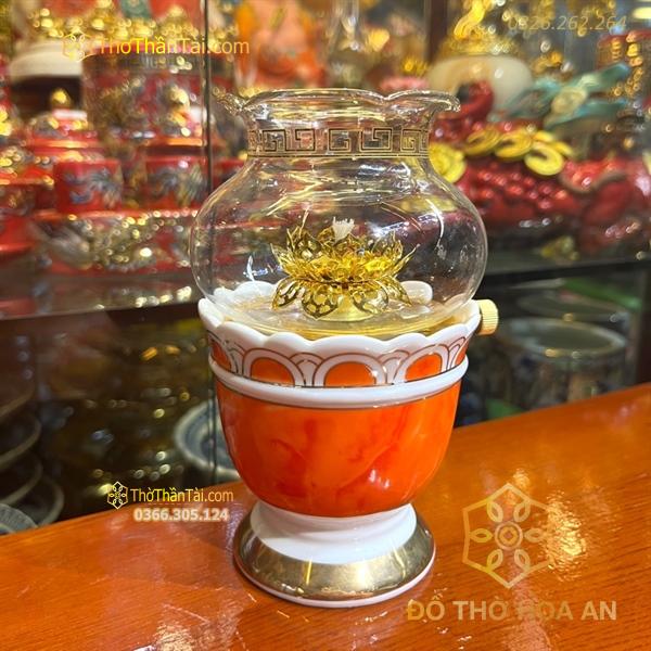 Đèn Dầu Vân Đá Đỏ