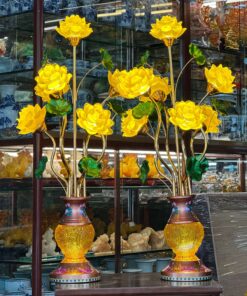 Đèn Thờ Hoa Sen 9 Bông Lưu Ly Thiên Đăng
