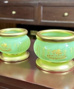 Bát Hương Lưu Ly Xanh Bọc Đồng