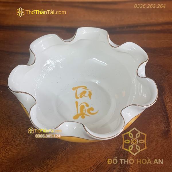 Bát Thả Hoa Sứ Vân Đá Vàng