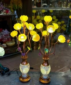 Đèn Thờ Hoa Sen 7 Bông Lưu Ly Thân Sứ Đuôi Cá