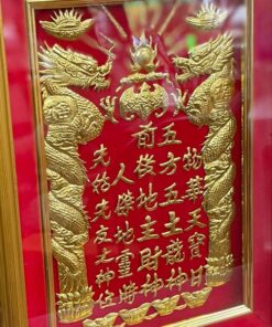 Bài Vị Thần Tài Dát Vàng Nền Đỏ