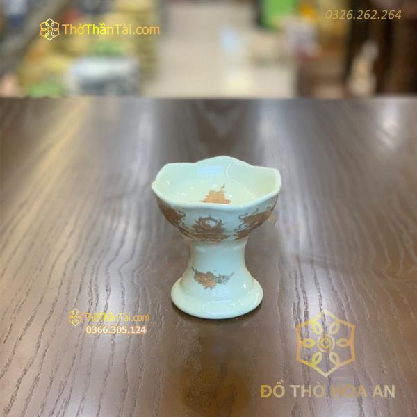 Chân Nến Thờ Men Vàng Ngà Cao
