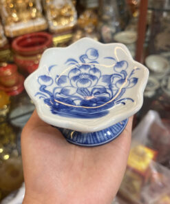 Chân Nến Hoa Sen Men Ngọc