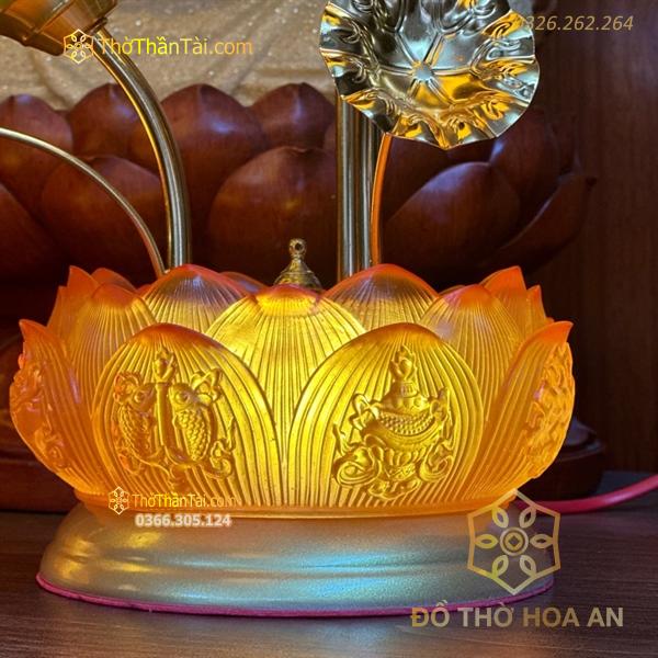 Đèn Thờ Hoa Sen 3 Lưu Ly Bông Đài Sen