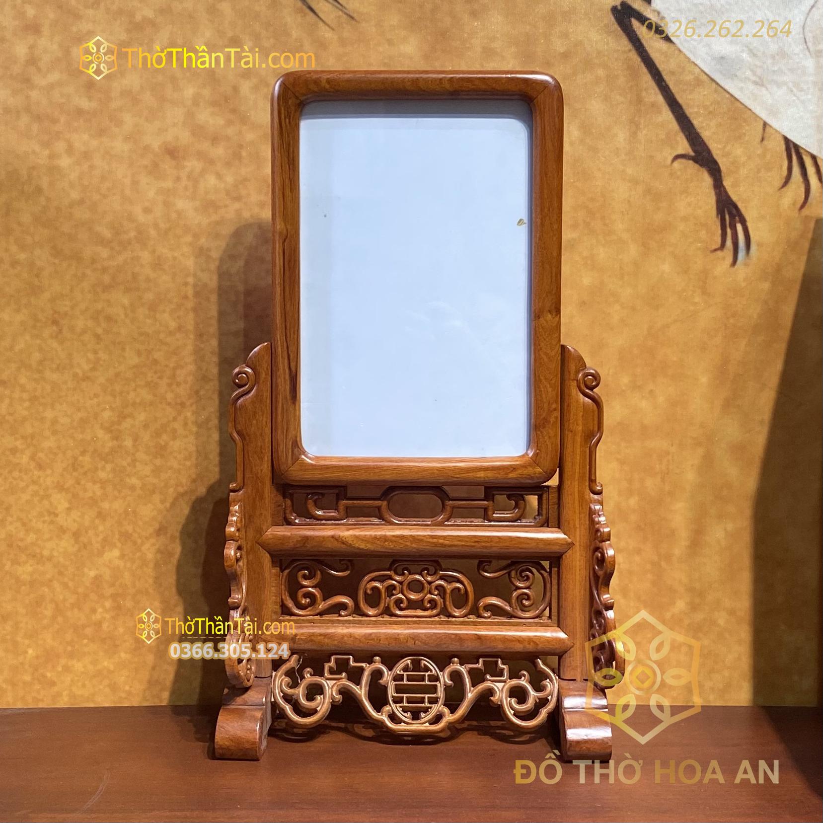Khung Ảnh Gỗ Hương Chạm Dơi Cao Cấp Kích Thước 20cm x 30cm