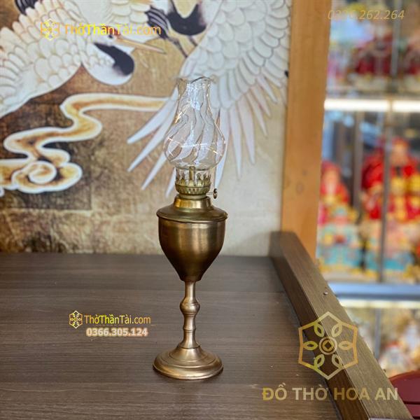 Đèn Dầu Đồng Vàng Dáng Giọt Lệ