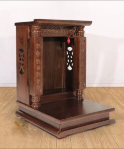 Bàn Thờ Thần Tài Thổ Địa Mái Bằng Gỗ Sồi Trụ Chữ