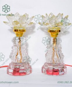Đèn Thờ Hoa Sen Pha Lê