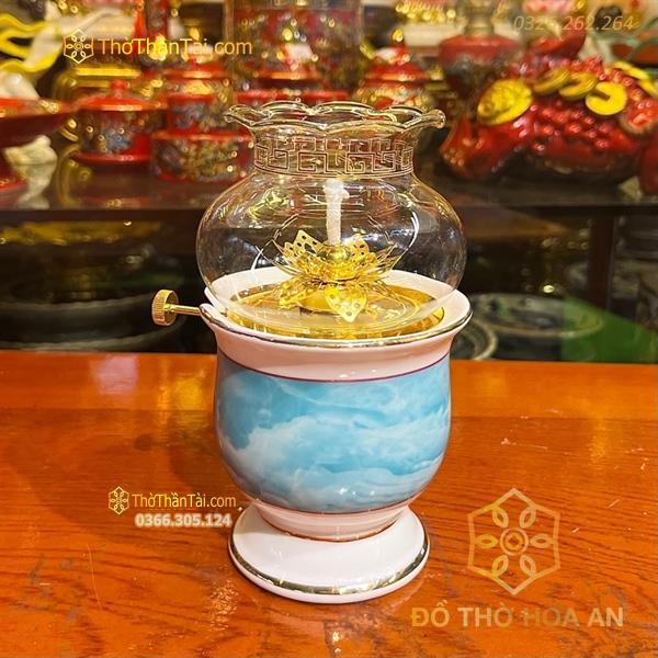 Đèn Dầu Vân Đá Xanh
