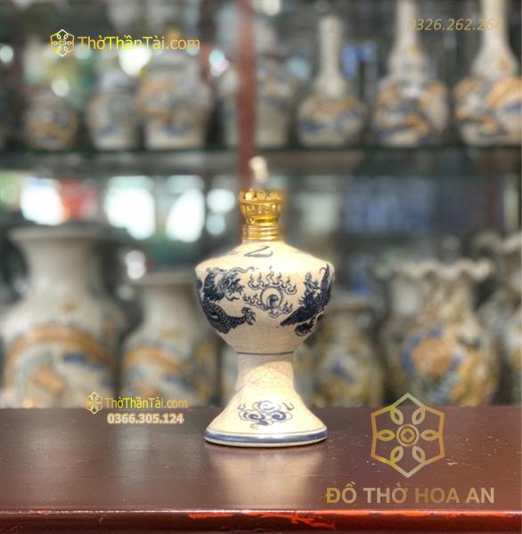 Đèn Dầu Men Rạn Vẽ