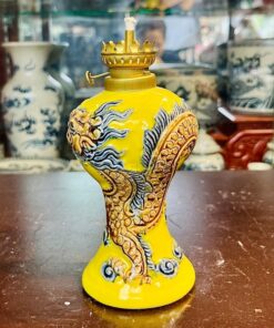 Đèn Dầu Men Vàng Hoàng Kim