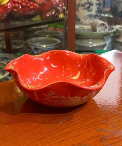 Bát Thả Hoa Sứ Đỏ Bát Tràng