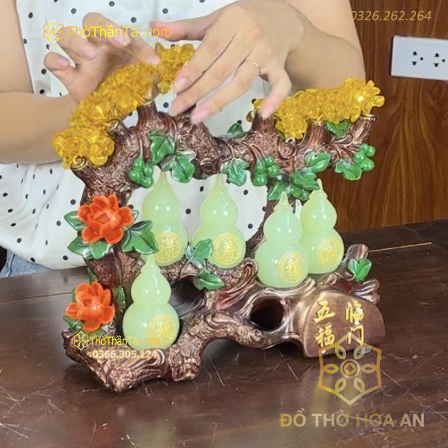 Ngũ Hồ Lô Bột Đá Ngọc Phong Thủy