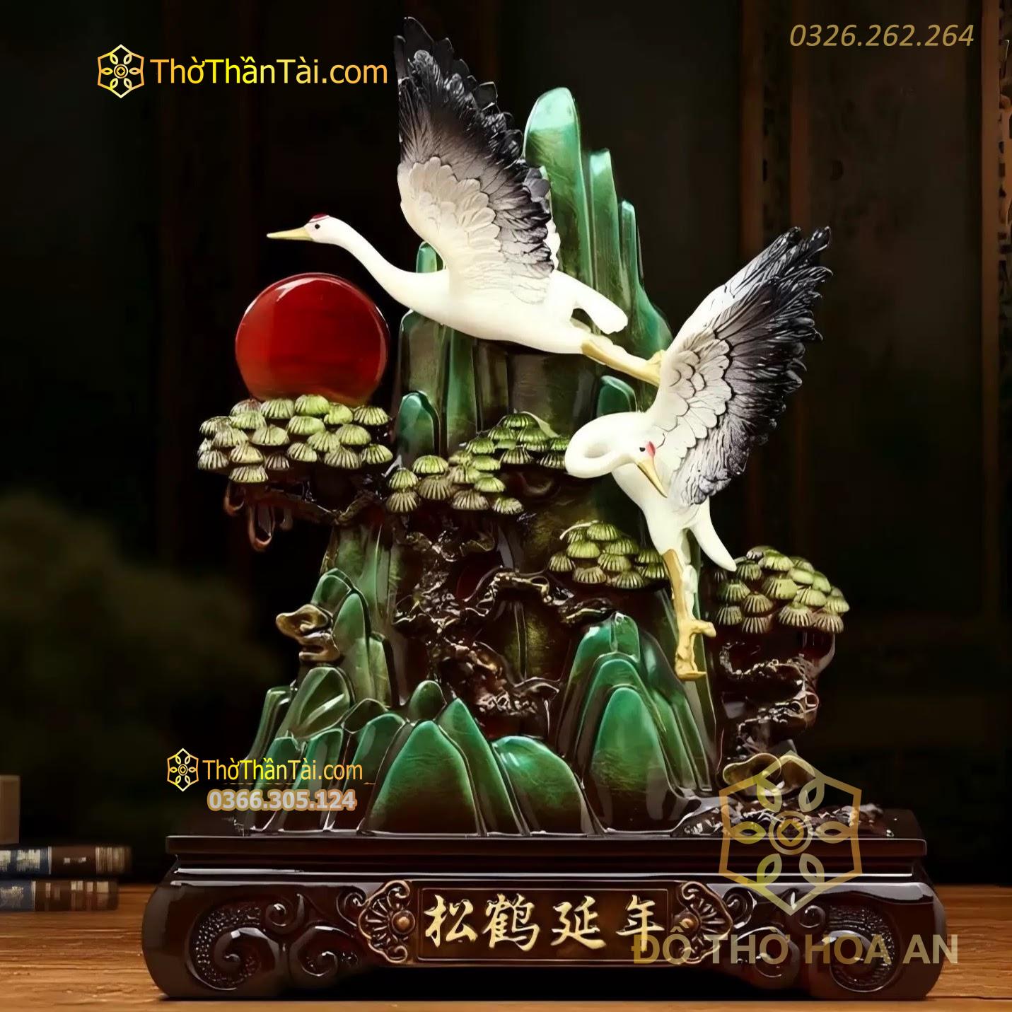 Tượng Phong Thủy Tùng Hạc Diên Niên