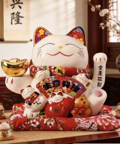 Mèo Thần Tài May Mắn Đĩnh Vàng